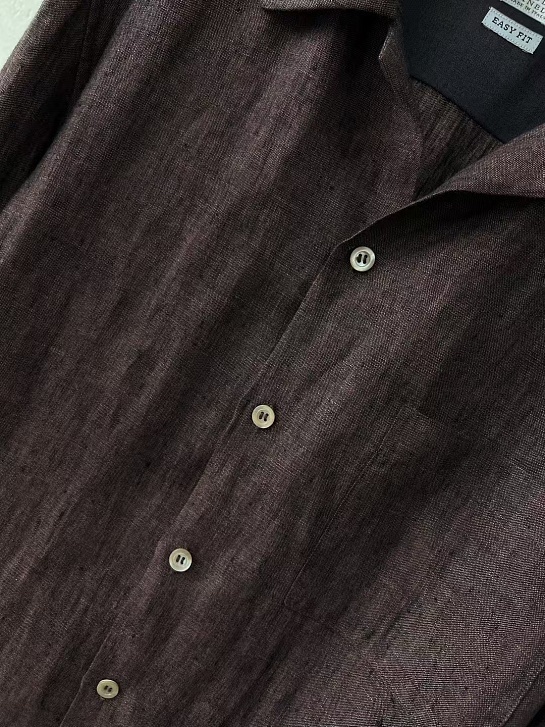 Льняная рубашка Brunello Cucinelli Premium - Brown