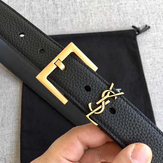 Кожаный ремень Yves Saint Laurent Cassandre (ширина 2 / 3 см)