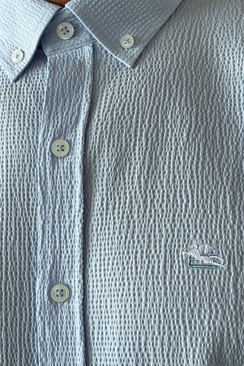 Мужская голубая рубашка Etro Pegasus logo   