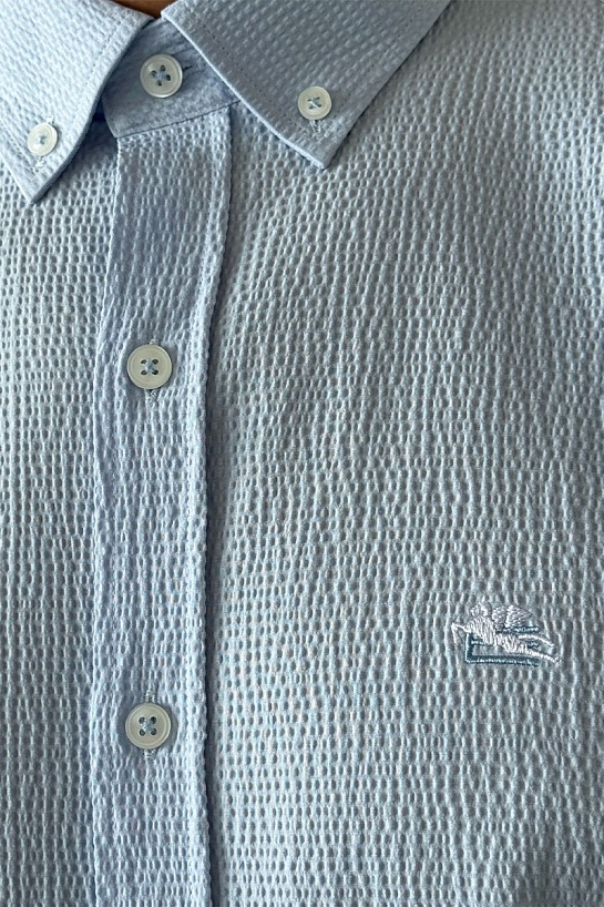 Мужская голубая рубашка Etro Pegasus logo