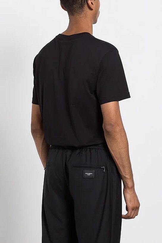 Чёрная футболка Dolce&Gabbana Milano logo-embroidered