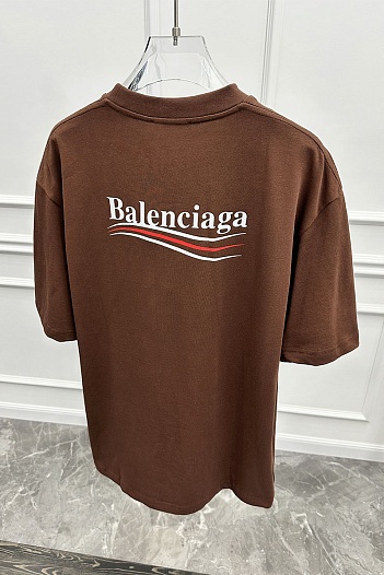 Оверсайз футболка Balenciaga Political Campaign - Brown   