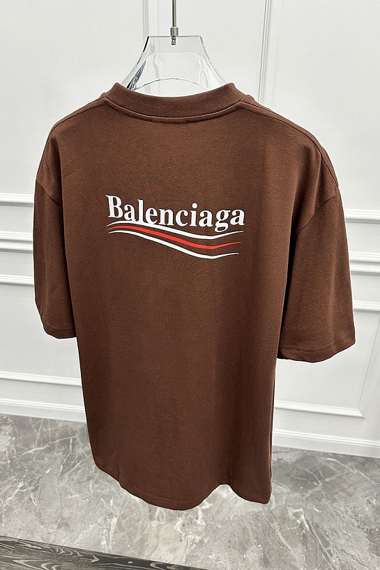 Оверсайз футболка Balenciaga Political Campaign - Brown