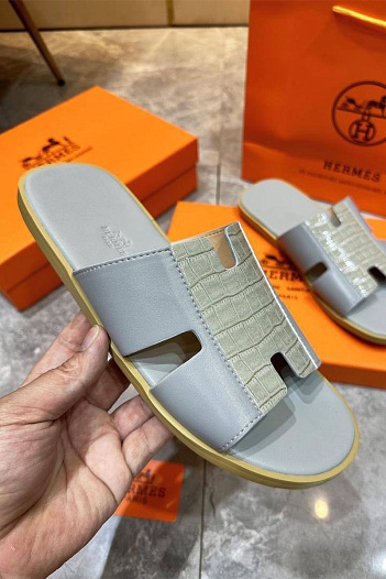 Мужские шлёпанцы Hermes Izmir - Grey   