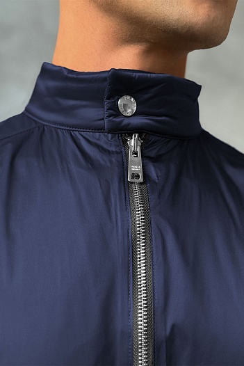 Двусторонняя ветровка Prada logo-plaque - Navy / Black   