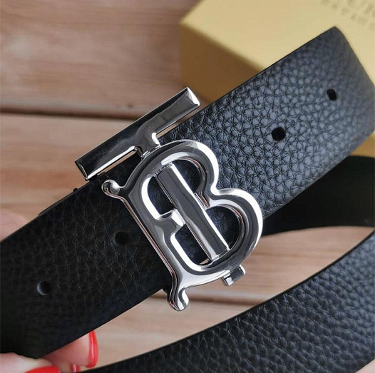 Кожаный ремень Burberry TB logo   