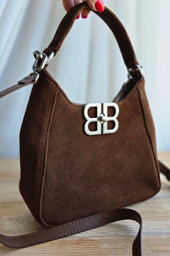 Женская замшевая сумка Balenciaga 23x16 см