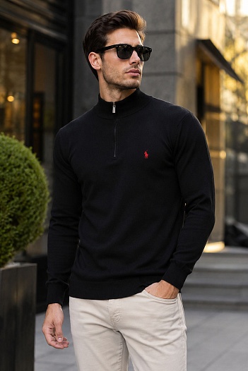 Мужская кофта Роlо Ralрh Lаurеn half-zip - Black   