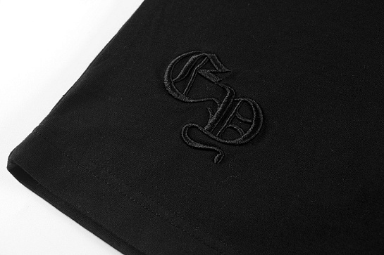 Чёрная оверсайз футболка Gothic logo