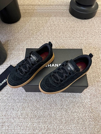 Женские замшевые кроссовки Chanel premium   
