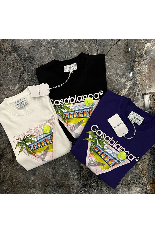 Белая футболкa Casablanca Tennis Club