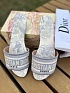 Женские шлепанцы Dior Dway Slide Embroidered Cotton