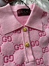 Розовое женское поло Gucci GG monogram-pattern