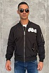 Мужской чёрный бомбер Palm Angels Bear logo-patch