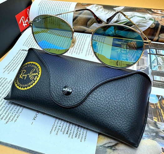 Солнцезащитные очки Ray-Ban Round Metal - Blue Mirrored   