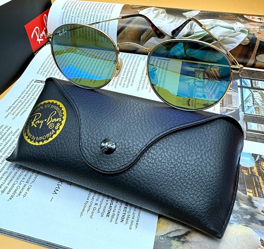 Солнцезащитные очки Ray-Ban Round Metal - Blue Mirrored