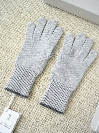 Кашемировые перчатки Brunello Cucinelli premium - Light Grey   