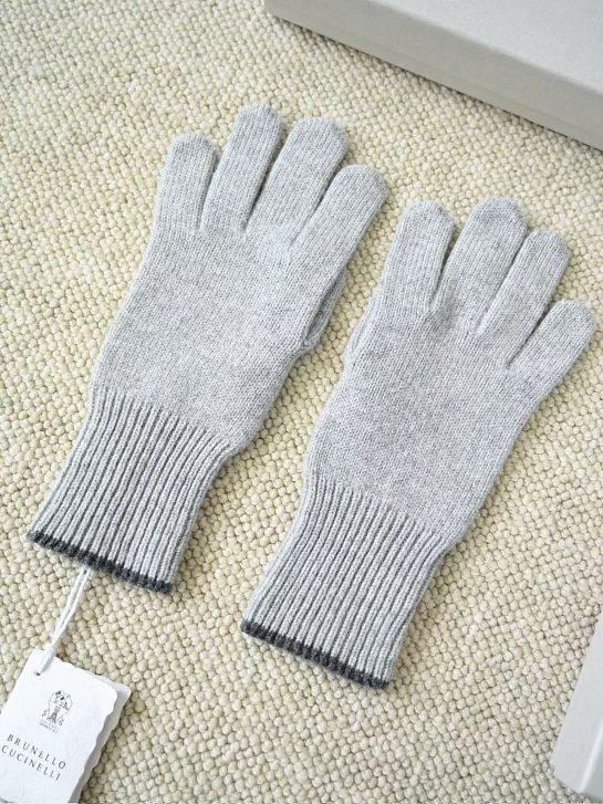Кашемировые перчатки Brunello Cucinelli premium - Light Grey