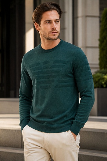 Мужской зелёный джемпер Emporio Armani   
