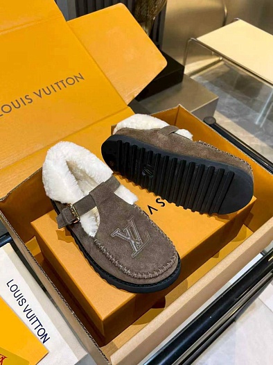 Женские меховые лоферы Louis Vuitton Colorado Comfort Mary Jane premium   
