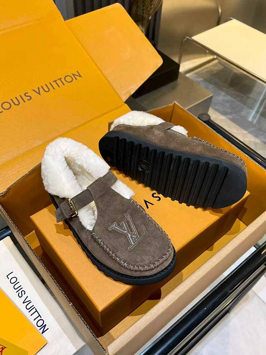 Женские меховые лоферы Louis Vuitton Colorado Comfort Mary Jane premium