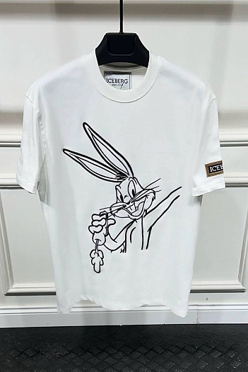 Мужская белая футболка Iceberg x Looney Tunes   