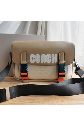 Кожаная сумка Coach Track - Colorblock 28x20 см   
