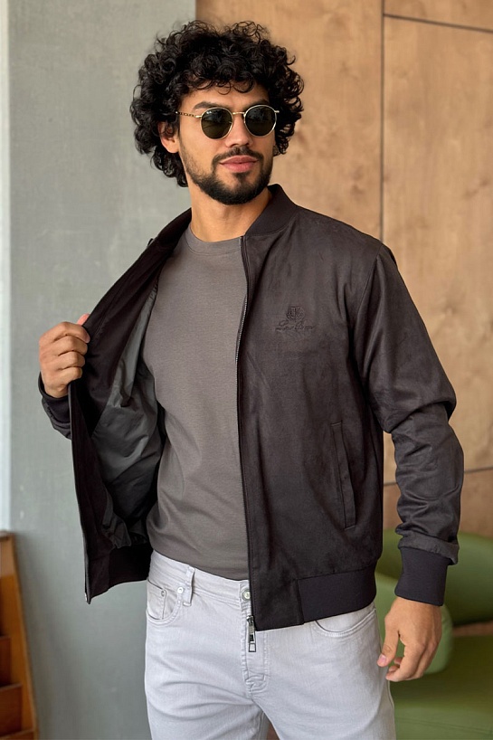 Мужской коричневый бомбер Loro Piana