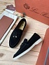 Женские замшевые лоферы Loro Piana Open Walk Premium - Black