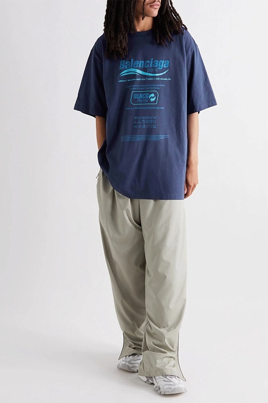 Оверсайз футболка Balenciaga Recycle - Blue