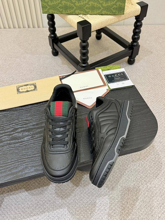 Мужские кожаные кроссовки Gucci Re-Web