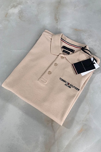 Бежевое мужское поло Tommy Hilfiger est.1985   