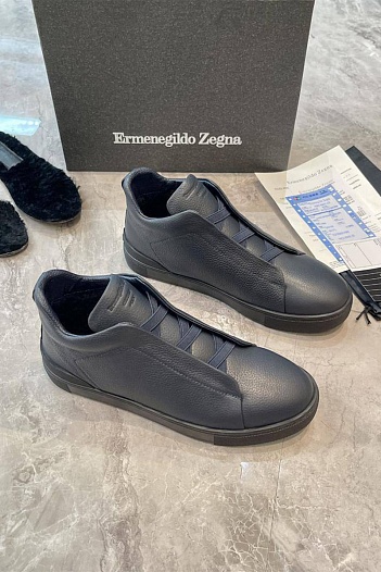 Кроссовки с мехом Ermenegildo Zegna Triple Stitch - Grey   
