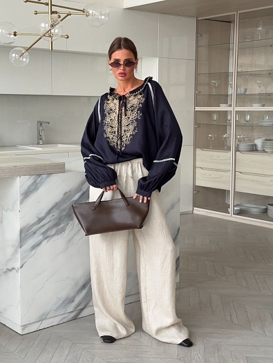Женские льняные брюки Max Mara   