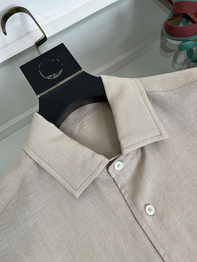 Мужская бежевая рубашка Loro Piana premium   