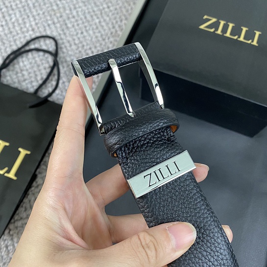 Двусторонний кожаный ремень Zilli Premium (ширина 3.8 см)