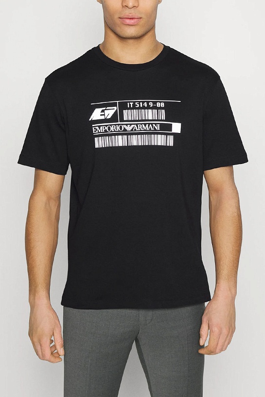 Чёрная футболка Emporio Armani logo-print
