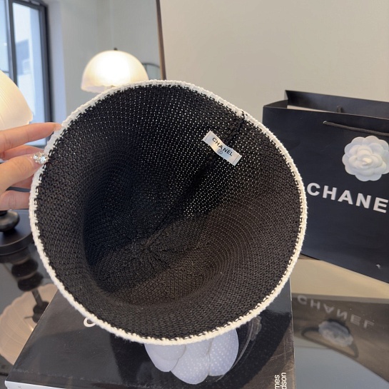 Чёрная вязаная панама Chanel premium