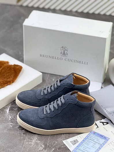 Замшевые кроссовки с меховой стелькой Brunello Cucinelli   