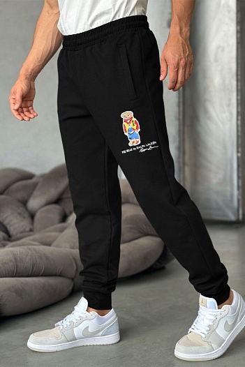 Чёрные спортивные штаны Polo Ralph Lauren "Bear"   
