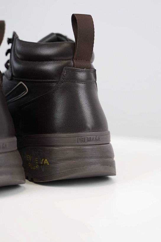 Кожаные кроссовки с мехом Premiata high-top - Brown