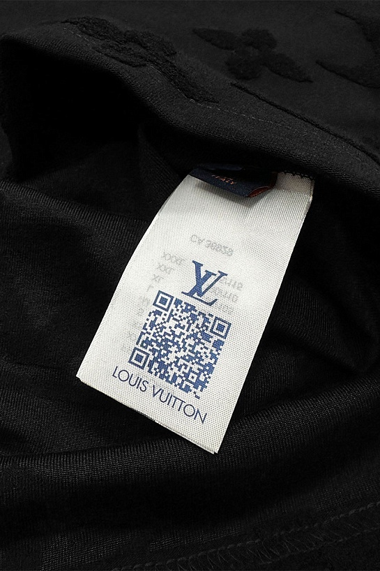 Чёрная оверсайз футболка Louis Vuitton Monogram All-over