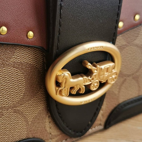 Женская кожаная сумка Coach Georgie 27x15 см
