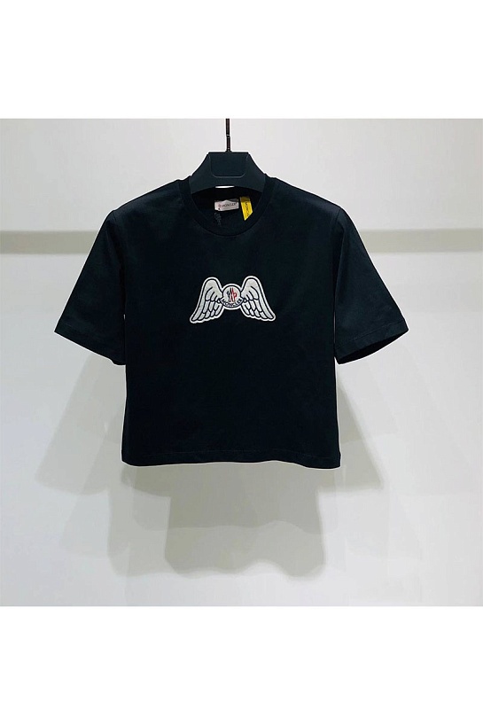 Женская оверсайз футболка Moncler 8 Palm Angels - Black