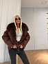 Женская утеплённая дубленка Max Mara с натуральным мехом