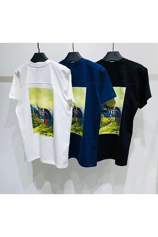 Оверсайз футболка Gucci x The North Face Collaboration landscape print - Black