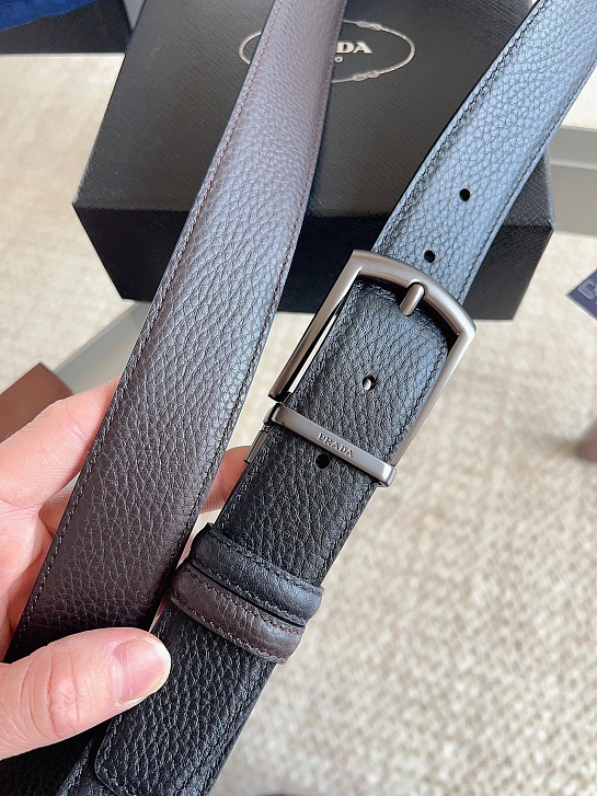 Двусторонний кожаный ремень Prada premium