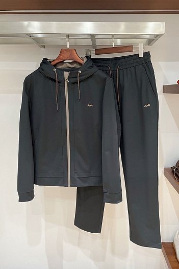 Мужской чёрный костюм Zegna premium   