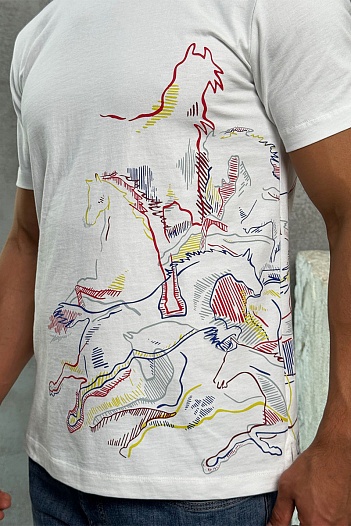 Мужская белая футболка Hermes   