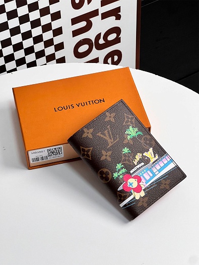 Кожаная обложка для паспорта Louis Vuitton Premium 10x14x2.5 см   